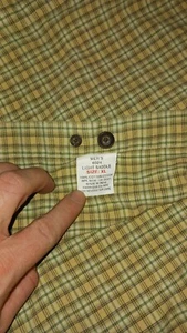 mens woolrich Button Down flannel shirt xl Yellow - Picture 1 of 4