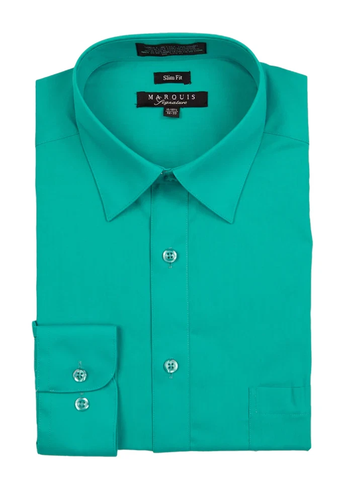 Camisa de Vestir Marquis 009SL Calce Ajustado Verde Esmeralda Foto 1 de 1