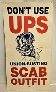 Rare Vintage UPS 1997 Teamsters Union Strike Poster DONT USE UPS SCAB OUTFIT - Picture 1 of 12
