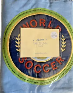 Pottery Barn Kids Soccer Theme Tablecloth NEW 100% Cotton 66" x 66" Party Decor - Picture 1 of 3