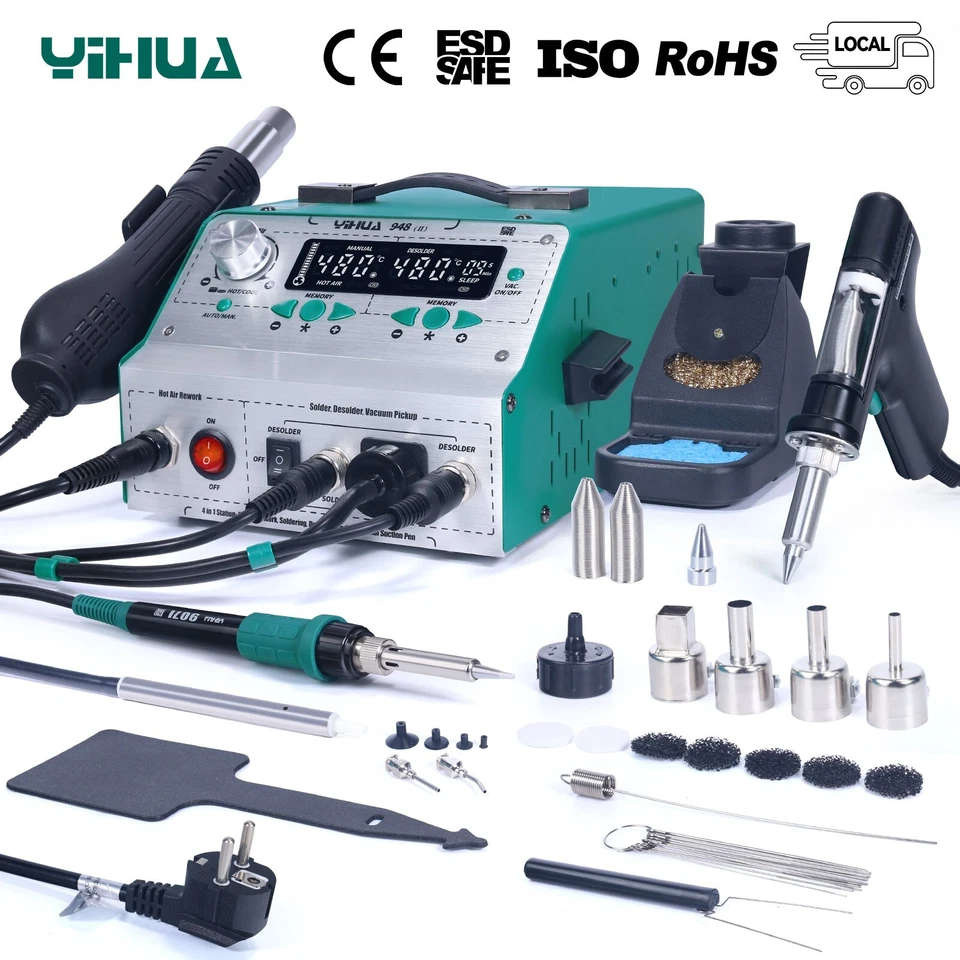 YIHUA 948-II 4-in-1 Digitale Entlötstation Heißluftlötstation Lötkolben Set - Bild 1 von 4