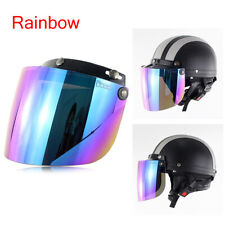 3-Snap Universal Flip Up Visor Shield Lens For Retro Motorcycle Helmet Open Face