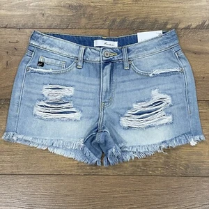 Kancan Shorts Womens 3 / 25 Mid Rise Boyfriend Denim Jean Cut Off Festival NWT - Picture 1 of 13