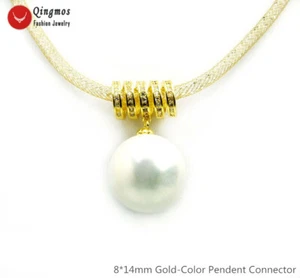 Collar colgante de perlas con concha de mar blanco de 16 mm para mujer cadena de red de cristal joyería - Imagen 1 de 45