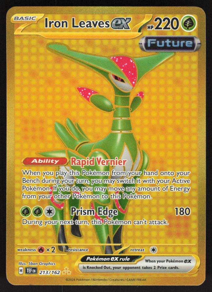 Iron Leaves ex 213/162 Hyper Rare Pokemon TCG SV05: Temporal Forces NM - Image 1 of 2