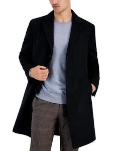 Kenneth Cole Reaction Men's Classic-Fit Solid Overcoats | Black | 38 Reg - Picture 1 of 4