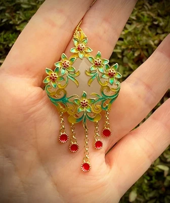 Collar colgante borla flor Yunan nefrita calcedonia jade natural encanto Foto 1 de 4