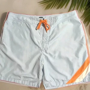 GAP MENS Light Blue Orange Pool Swim Wear Shorts Trunks Mesh Lining Size XL - Picture 1 of 7