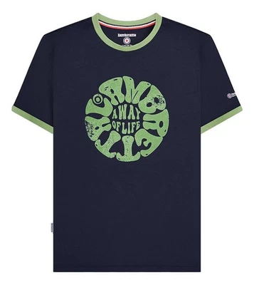 Camiseta Lambretta Para Hombre Naval Festival Ringer Informal Retro Soul SKA Foto 1 de 4