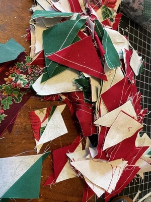 Large Lot 3” Triangles Sewn To Make Squares Fabric Quilting Christmas 200+ - Image 1 of 4