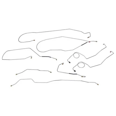 1967-70 Ford Truck F100 2wd Longbed Power Drum Brake Line Set Stainless - Image 1 of 4