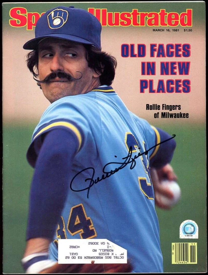 Autógrafo de revista Sports Illustrated 1981 firmado certificado de autenticidad Rollie Fingers MLBA auténtico Foto 1 de 1