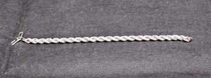 Real Solid 925 Sterling Silver Rope Bracelet 5mm Men's Women's 8" - Picture 1 of 7