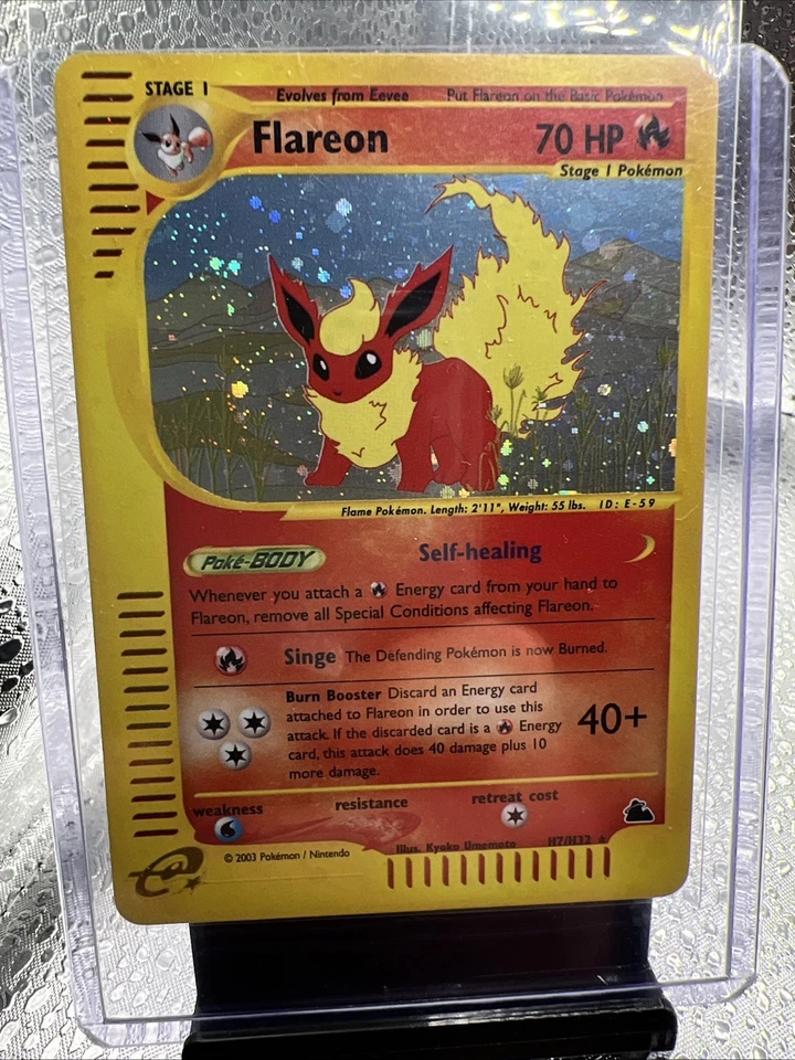Pokemon Karte Skyridge FLAREON H7 Holo Nm/Ex - Flamara - Bild 1 von 4