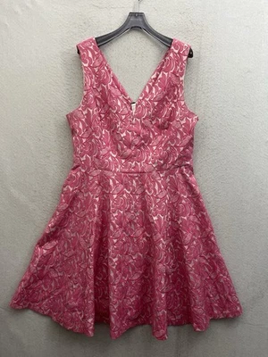 Maeve Claribel Dress Women’s 16 Deep V Neck Floral Wedding A Line Feminine - Image 1 of 4