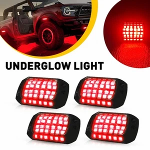 4PCS Red 36LED Rock Light Waterproof Exterior Light Underglow Underbody Light T - Picture 1 of 13