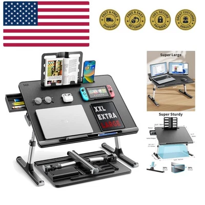 Laptop Bed Tray Desk, X-Large Adjustable Laptop Table, Foldable Laptop Desk w... - Image 1 of 4