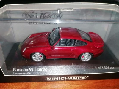 Minichamps 1/43 Porsche 911 Turbo 1995 arenarotmetallic 430 069208 - Immagine 1 di 3