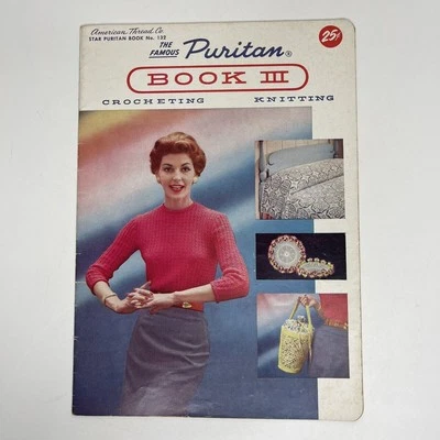 Bolso Suéter Star Book 132 Puritan III De Colección Tejer Patrones Crochet Decoración del Hogar Foto 1 de 4