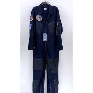 Lee x Alpha Industries Unisex Erwachsene Navy Blau Reißverschluss Patchwork Fluganzug Gr. S - Bild 1 von 11