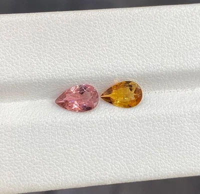 Turmalina de lujo natural/mejor calidad de 1,42 quilates - Par de peras de lujo de 8x5 - ¡Video!! Foto 1 de 2