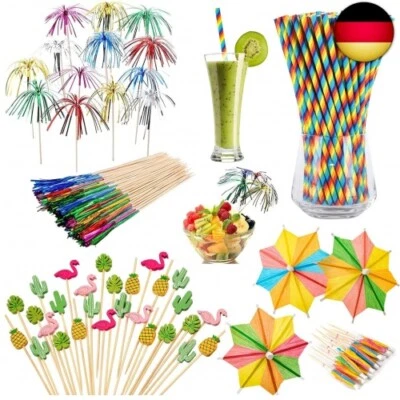 140 Stück Cocktail Deko, Cocktail Zubehör Deko, Cocktail Schirmchen, Cocktail Z - Bild 1 von 4