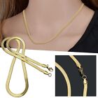 Gold Plated Herringbon Chain Necklace 925 Sterling Silver Chain Necklace