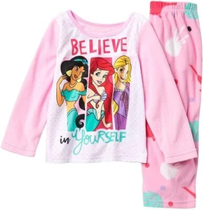 Disney Princess Girls 2 Pc Fleece Pajama Set NWT Size 4  Believe in Yourself   - Picture 1 of 3