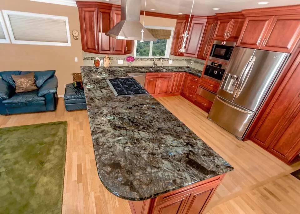 Natural Labradorite Dining Table, Kitchen Slab Table, Gemstone Hallway Decors - Image 1 of 4