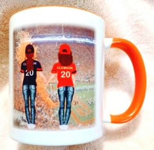 Clemson - Virginia Womens Friendship Coffee Tea Ceramic Mug New 11 oz Scratched - Picture 1 of 5