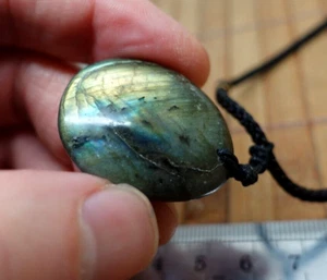 Pendentif grosse LABRADORITE + cordon reglable collier reiki de protection - Picture 1 of 5