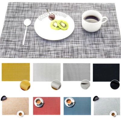 Rectangle Placemats Braided Thick Insulation Pad Tableware Kitchen Dining Mats - Image 1 of 4