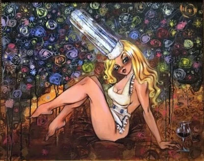 Todd BRANCO Lanche Meia-Noite Assinado Numerado Edição Limitada Lona Arte Risque RARO - Imagem 1 de 4