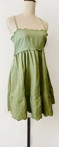 Women’s ASOS Green Dress Size 8 Small High Waist Short Brand New Tags Babydoll - Picture 1 of 22