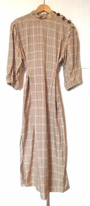 Zara Gingham Check Dress Buttons on One Shoulder and Self-Tie Belt Size EUR L - Picture 1 of 6