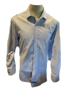 English Laundry Blue & White Cotton Shirt Size 16 32/33 - Picture 1 of 10