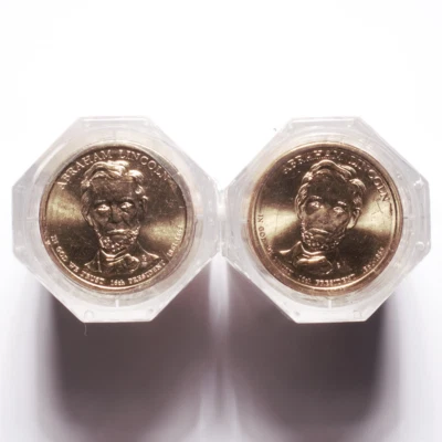 2010 P-D Lincoln Presidential Dollar $20 Rolls PCGS BU FDOI - Image 1 of 2