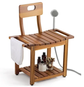 23.4'' Shower Chair with Backrest Bath Chair Supports Up to 450lbs for Shower - Picture 1 of 18