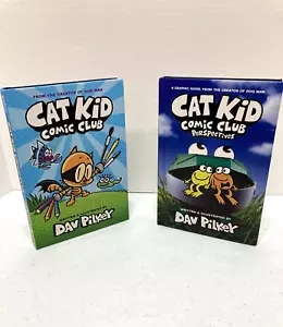 Cat Kid Comic Club: Lot of 2 Books By Dav Pilkey Creator Of Dog Man - Foto 1 di 9