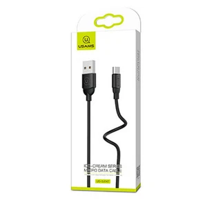 BRAND NEW USAMS US-SJ247 Black Micro USB Smartphone Charging Data Cable - Picture 1 of 1