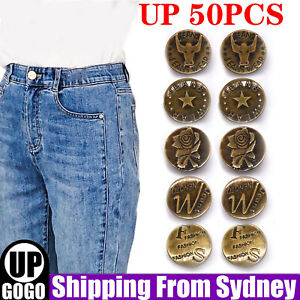 UP 50pcs Jeans Button 20 mm Denim Jeans Jacket Buttons Repair Replace AU NEW