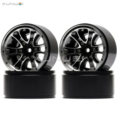 Llanta Beadlock de aluminio 4 piezas 1,9" para 1/10 RC SCX10 TRX-4 D90 CC01 86100 TF2 Foto 1 de 4