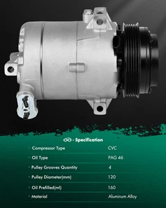 AC A/C Compressor For Oldsmobile Alero 02-04 Pontiac 02-05 Chevrolet 04-05 - Picture 1 of 9