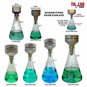 TN LAB Buchner Filtro Embudo Frasco JUEGO KIT Familia - Imagen 1 de 18