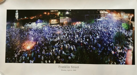 2009 Men's National Champions-Tarheels Basketball Poster Frankilin St April 6 Cover