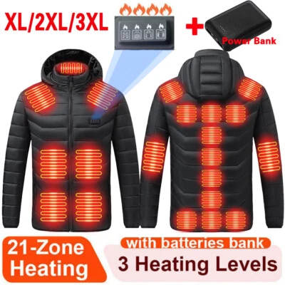 21 Areas Electric USB Heated Jacket With Battery Men Women Heating Thermal Coat - Image 1 of 4