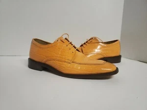 🐊 Stacy Adams Schuhe orange Leder Herren 7 formelle elegante Schuhe Krokodil Stil - Bild 1 von 9