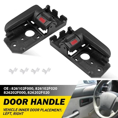 2xBlack Interior Door Handle For 2005-2009 Kia Spectra Rear or Front LH+RH Side - Image 1 of 4