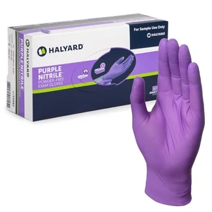 Guantes de examen de nitrilo púrpura, sin polvo, no estériles, 5,9 mil, 9,5 pulgadas, Pu... - Imagen 1 de 7