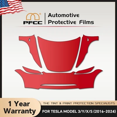 Tesla 3/Y/X/S, 2016-2025, Paint Protection Film Pre-Cut Kit DIY, Full Front PPF - Image 1 of 4